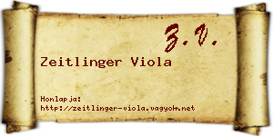 Zeitlinger Viola névjegykártya